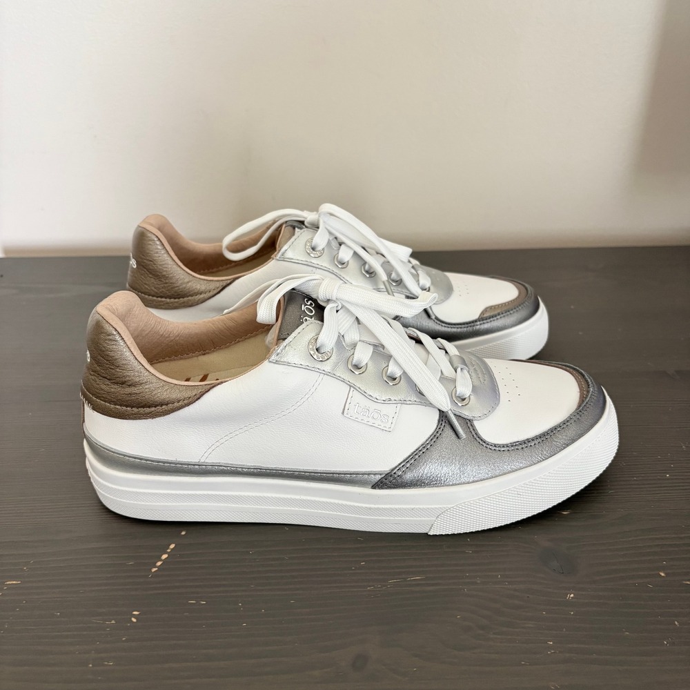 Taos Pop Soul Sneaker 10 White Metallic Multi Leather Comfort Shoes - Picture 10 of 13